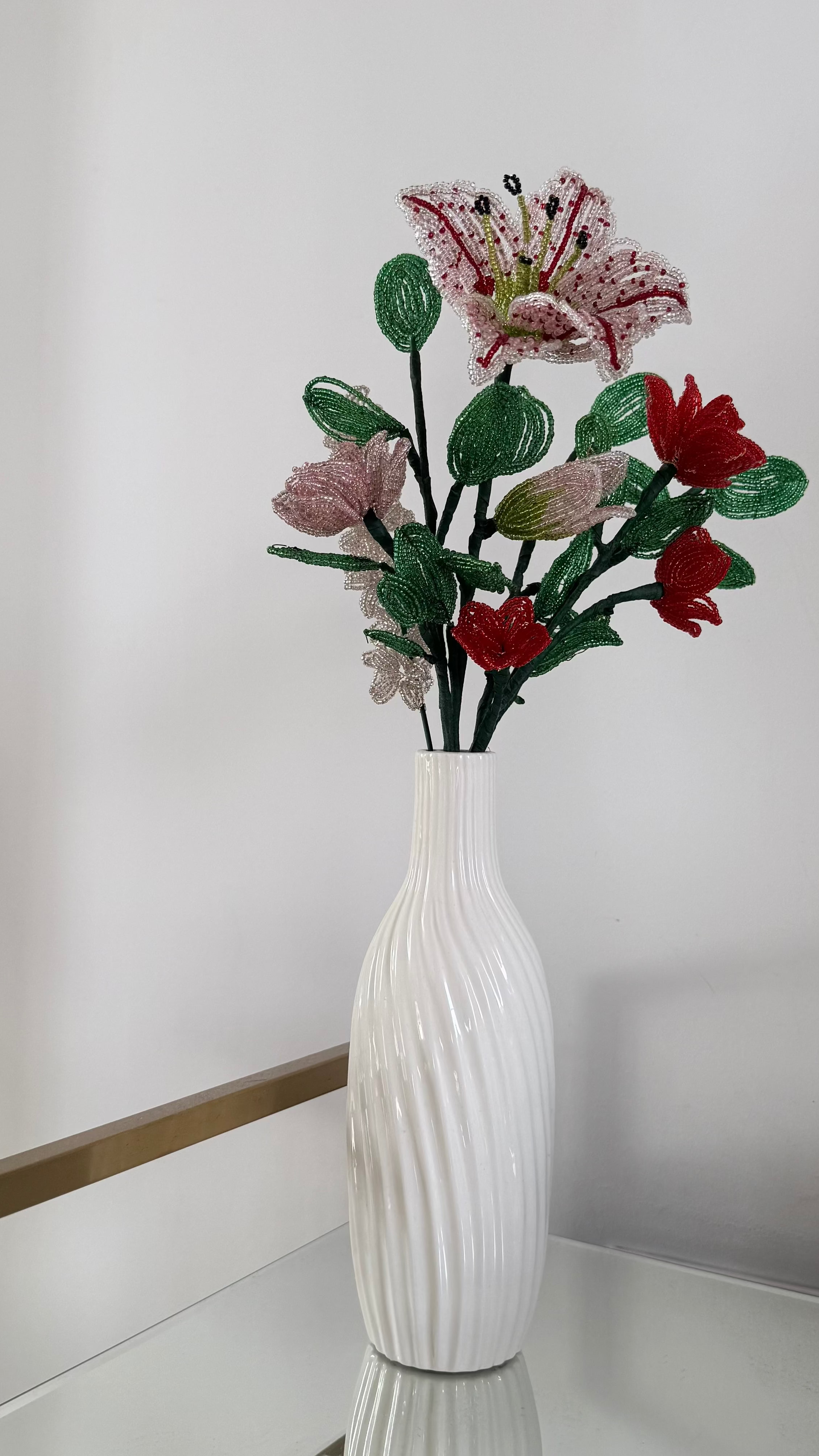 Everlasting Bloom | Beaded Roses & Stargazer Lily