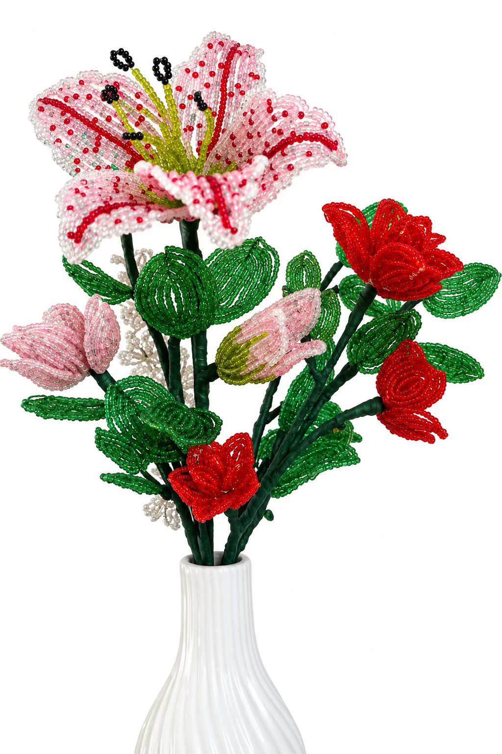 Everlasting Bloom | Beaded Roses & Stargazer Lily